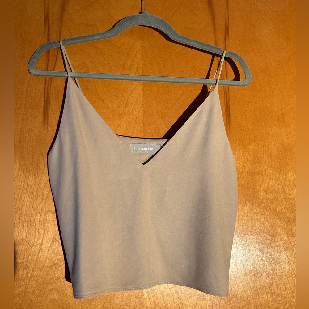 EUC Everlane Washable Silk Cropped Cami Size 2 in Burnt Sugar